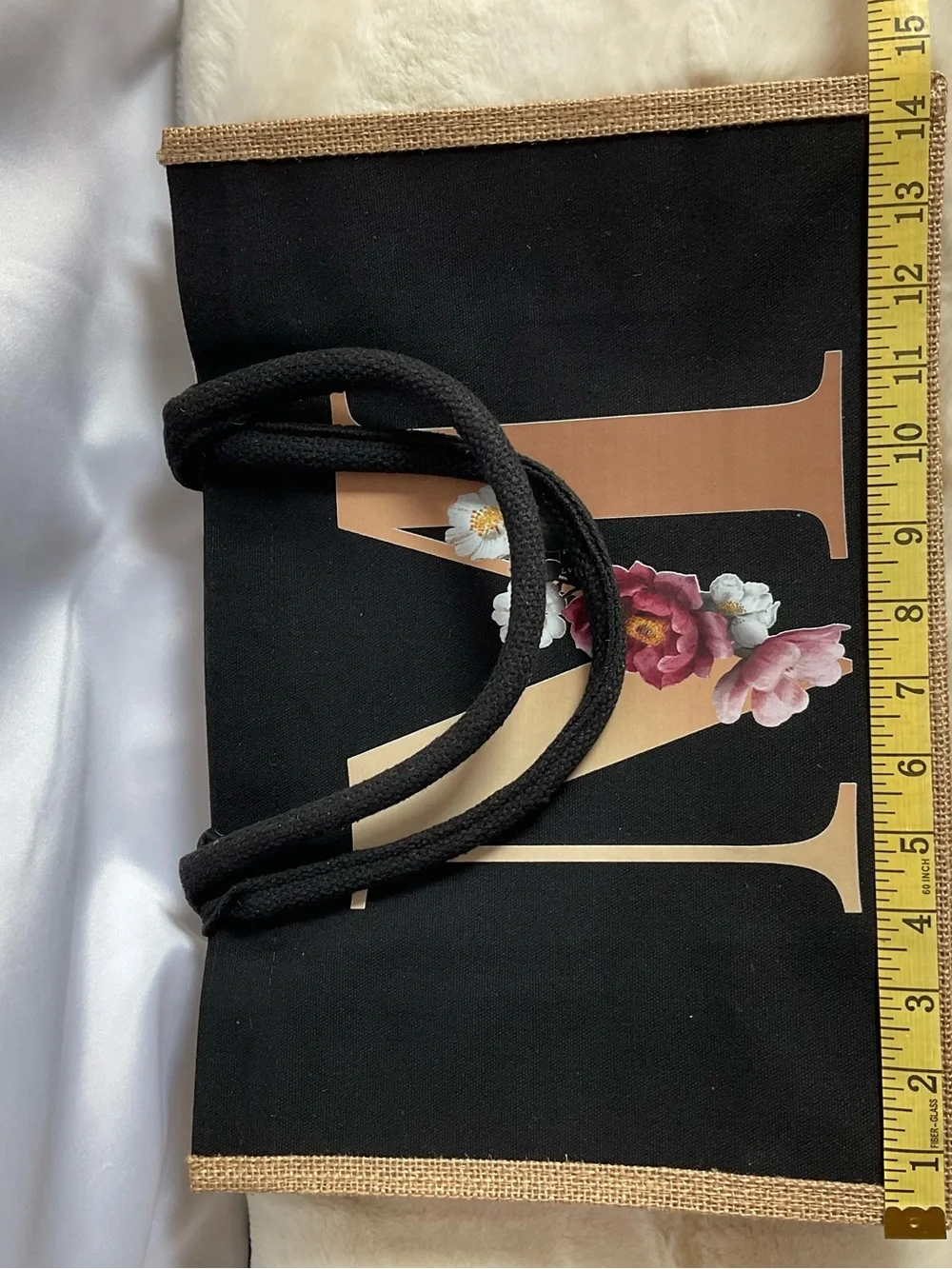 Monogram M Floral textile &  Tote Bag – Black & Natural – Large Carryall
